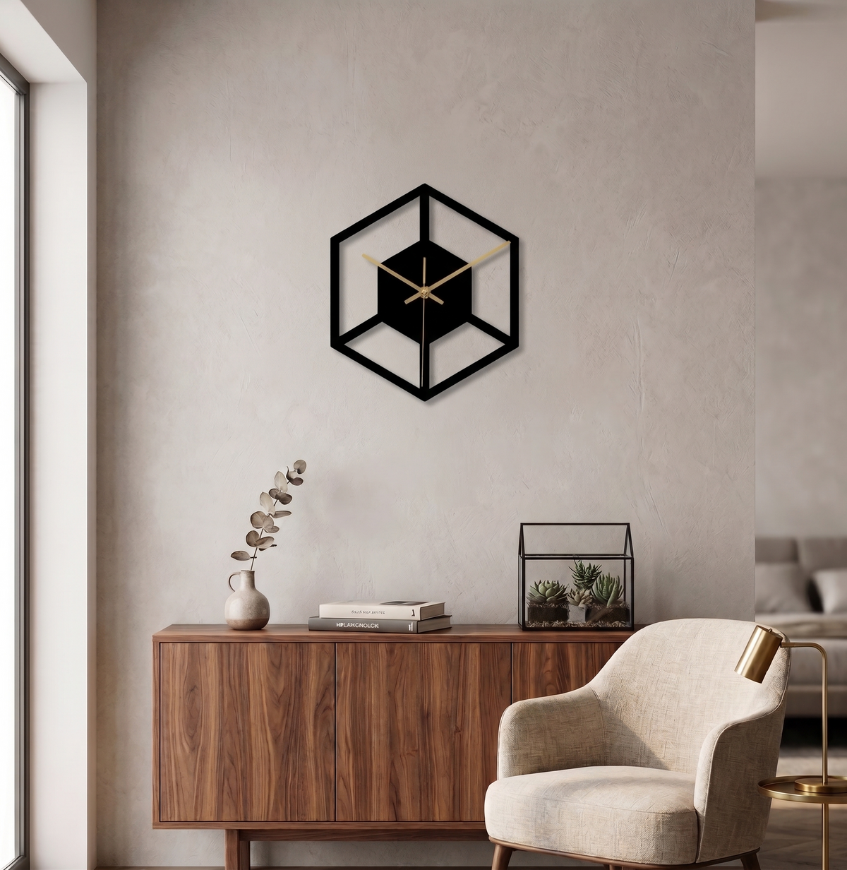 L'Hexagone - Horloge Murale Design