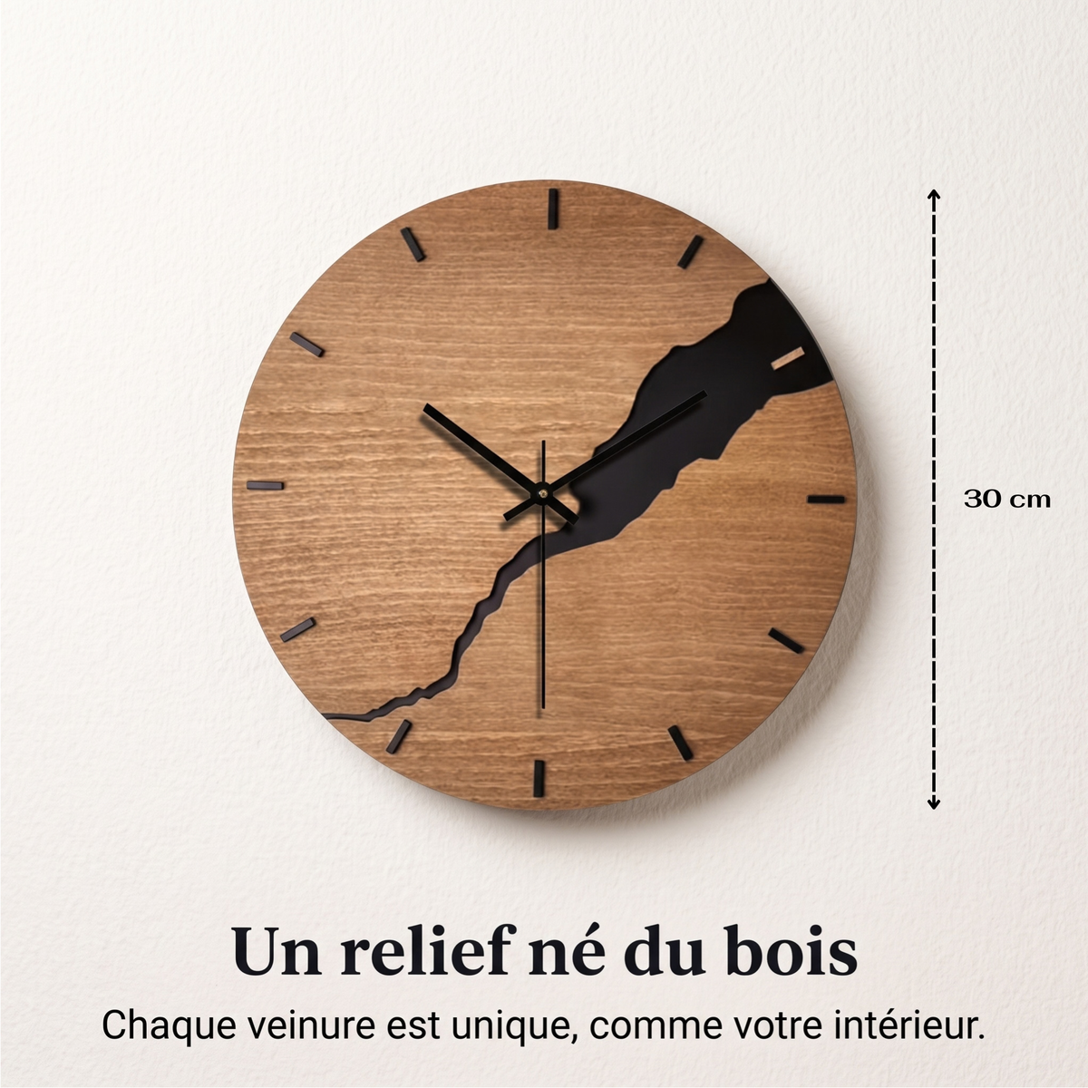 La Fissurée - Horloge Murale Bois