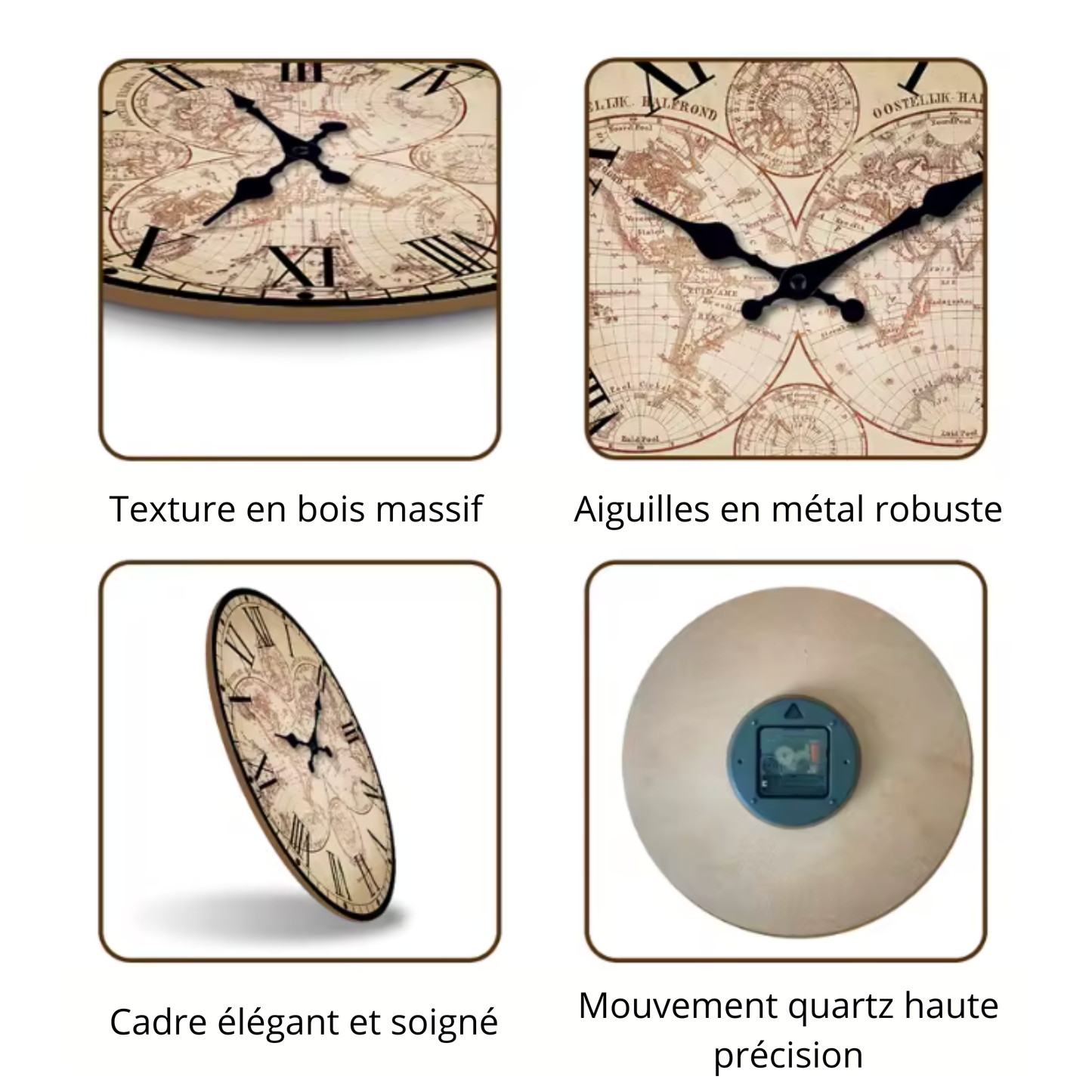 La Navigatrice - Horloge Murale Vintage Intemporelle | Silencieuse