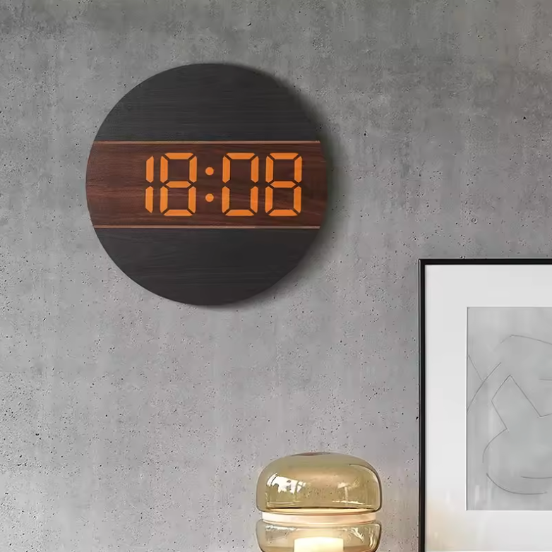 La Lumineuse - Horloge Murale Numérique Épurée | Silencieuse