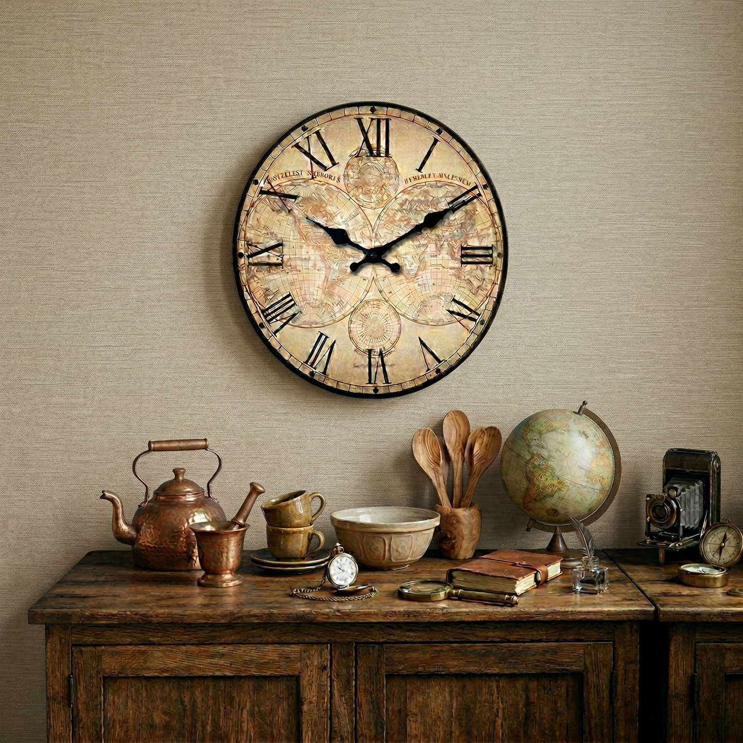 La Navigatrice - Horloge Murale Vintage Intemporelle | Silencieuse