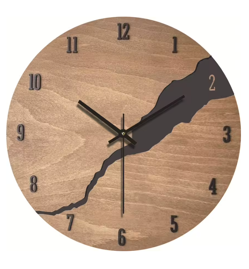 La Fissurée - Horloge Murale Bois