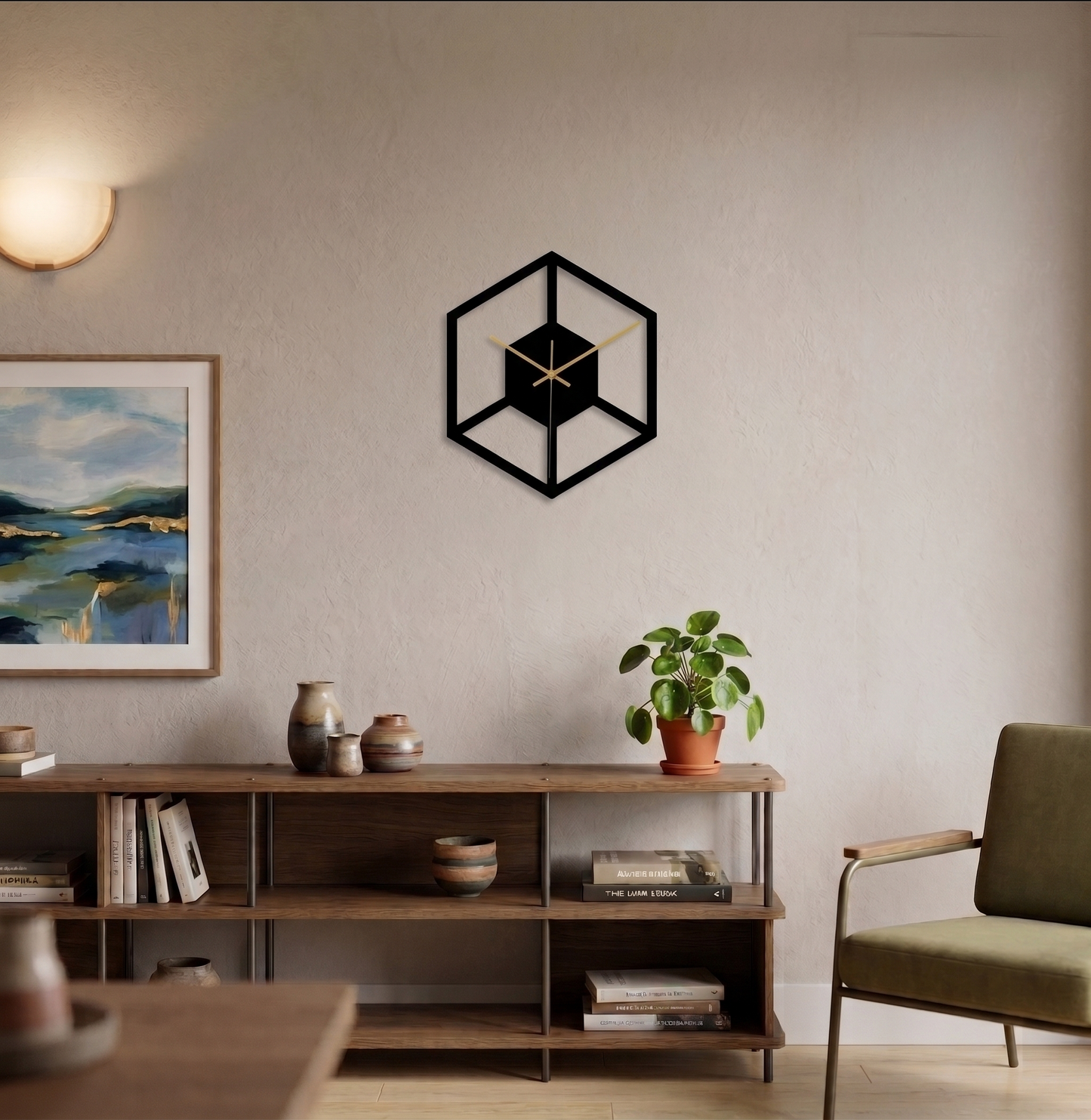 L'Hexagone - Horloge Murale Design Moderne | Silencieuse
