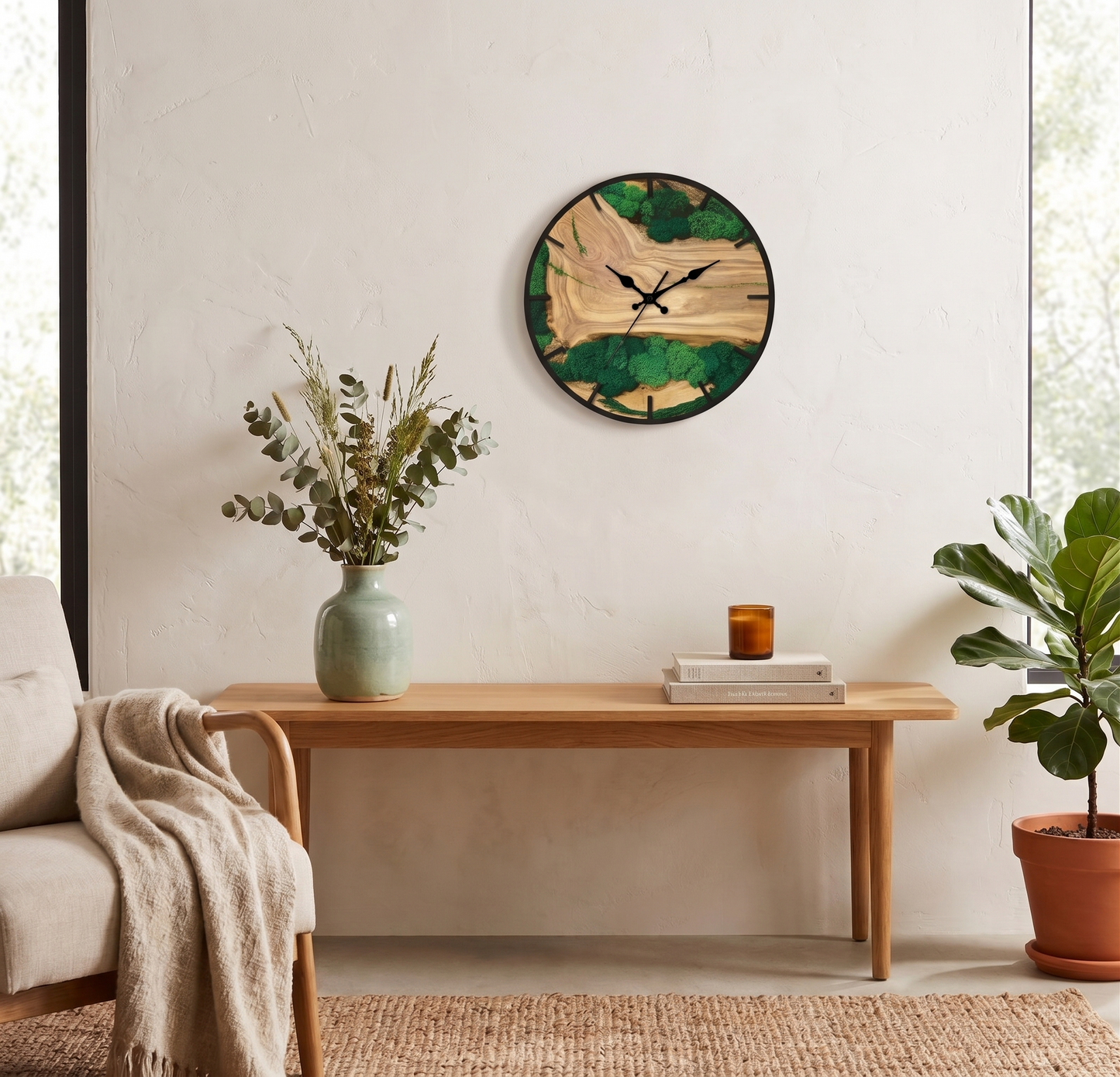 La Végétale - Horloge Murale Design Raffinée | Silencieuse