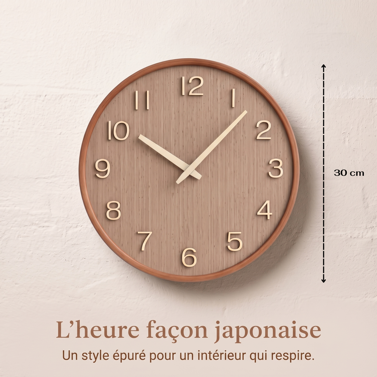 La Japonaise - Horloge Murale Bois