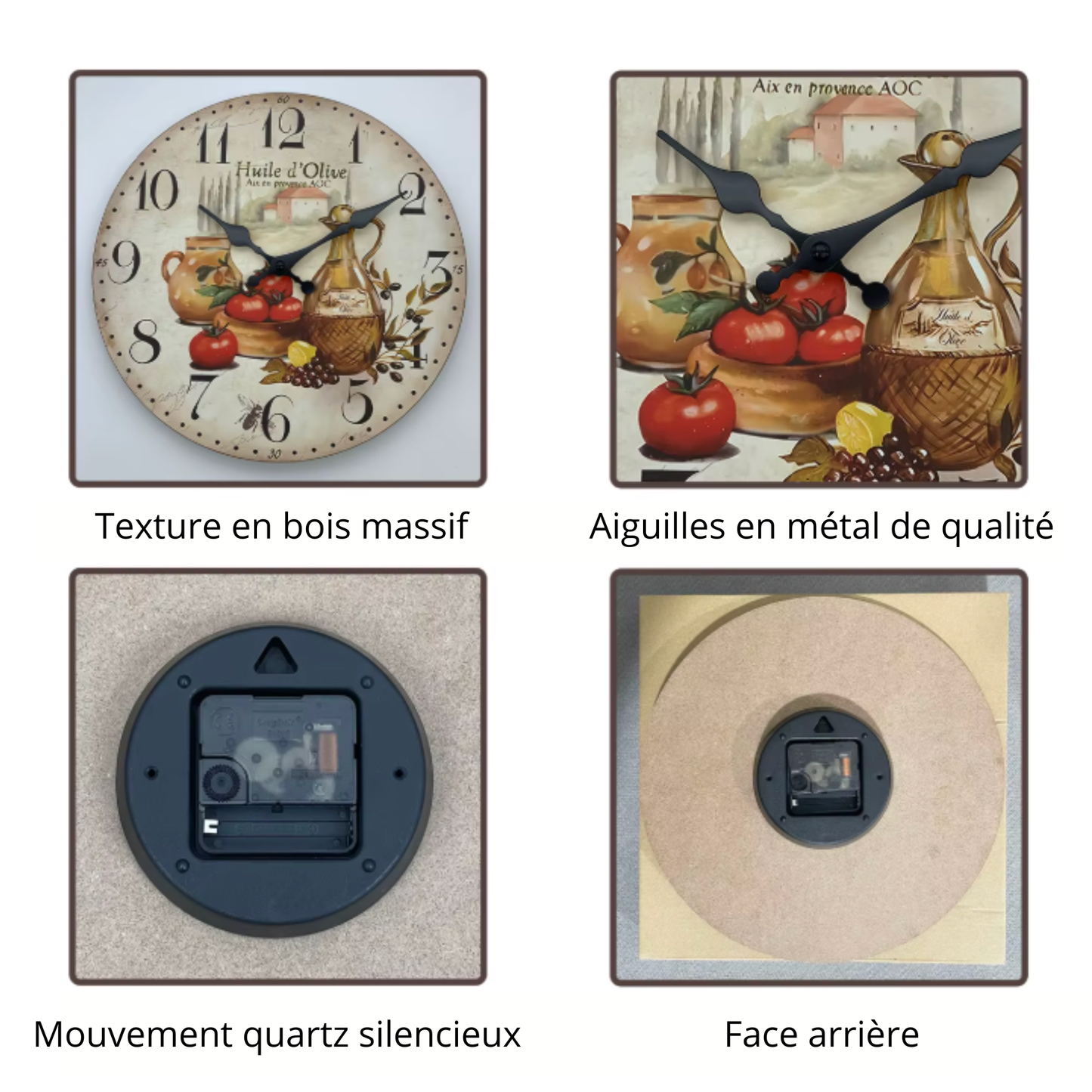La Provenciale - Horloge Murale Vintage Chaleureuse | Silencieuse