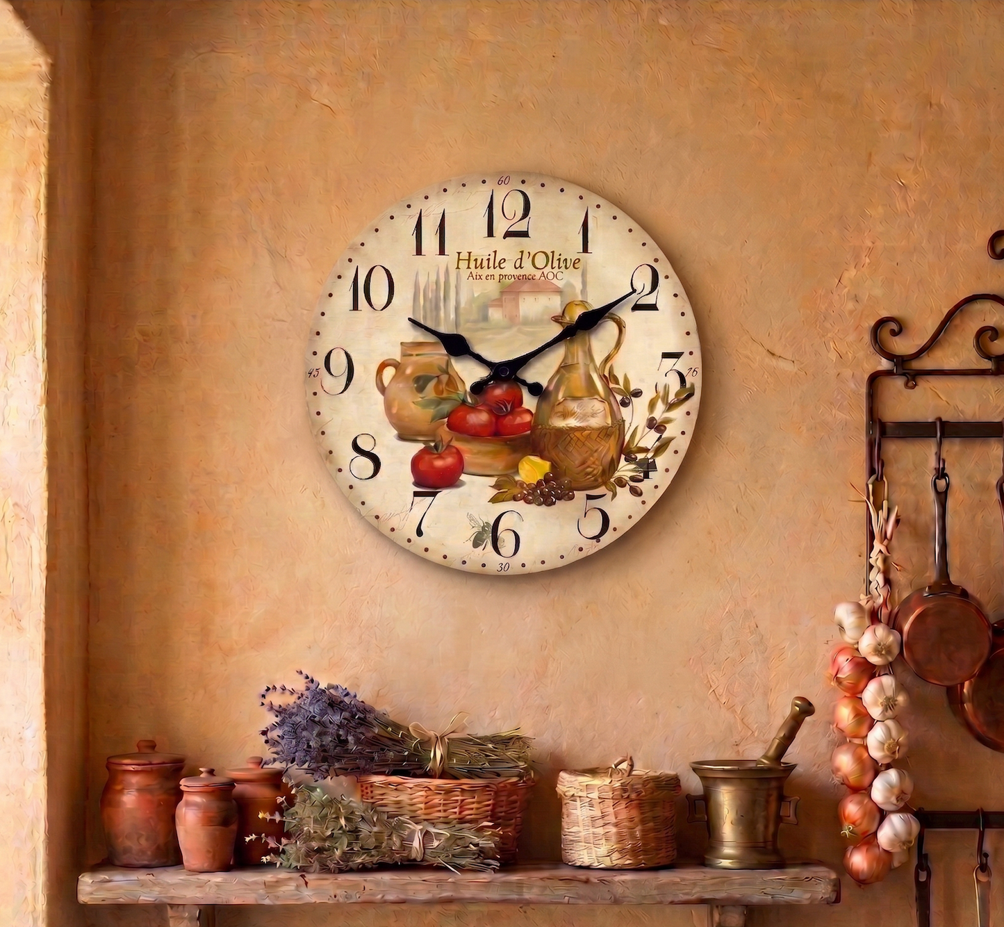 La Provenciale - Horloge Murale Vintage Chaleureuse | Silencieuse