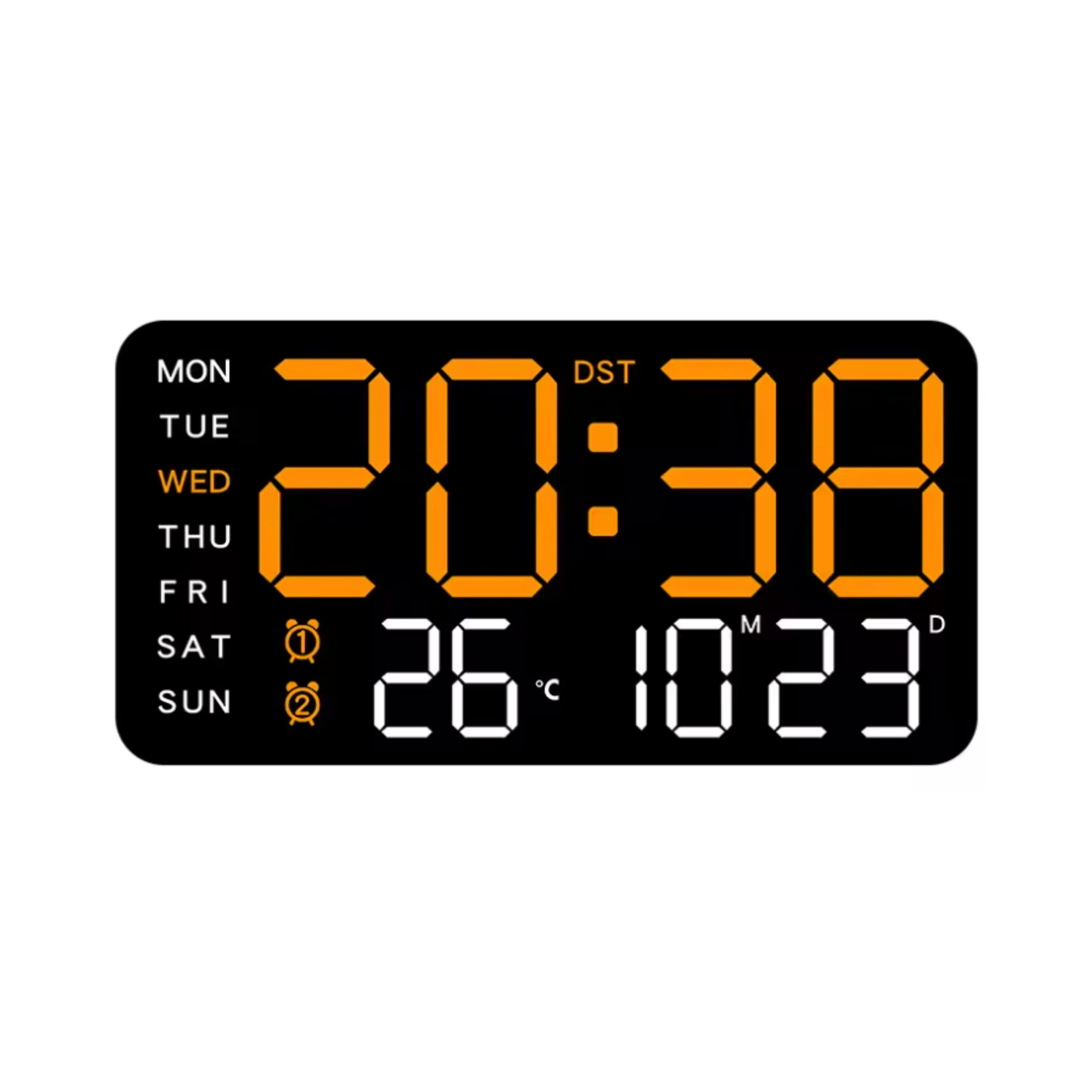 La Connectée - Horloge Murale Numérique Multifonctions | Silencieuse