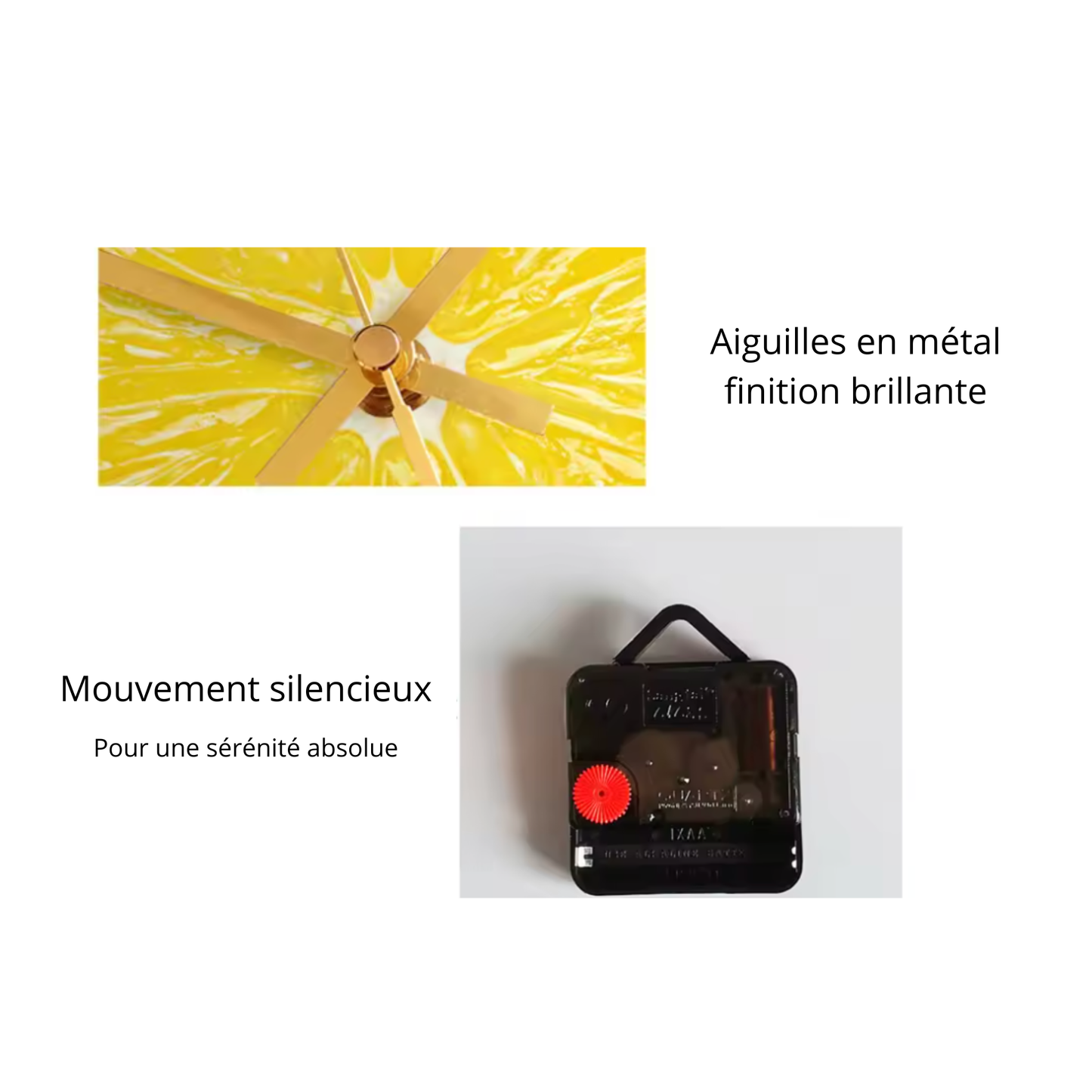 Le Citron Jaune - Horloge Murale Originale Fruitée | Silencieuse
