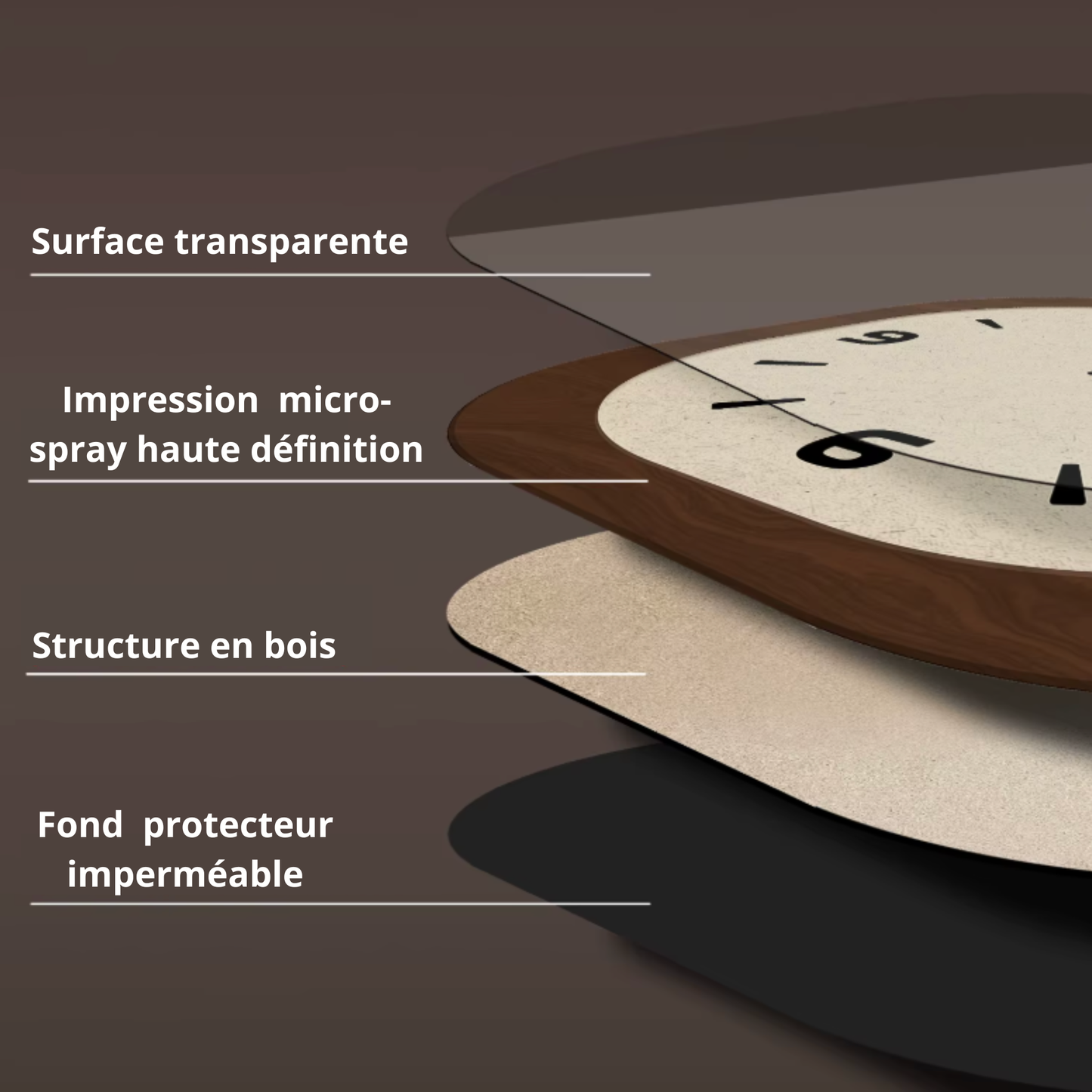 La Nette - Horloge Murale Design Contemporaine | Silencieuse