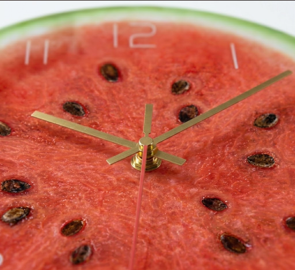 La Pastèque - Horloge Murale Originale Fruitée | Silencieuse