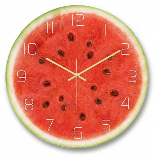 La Pastèque - Horloge Murale Originale Fruitée | Silencieuse