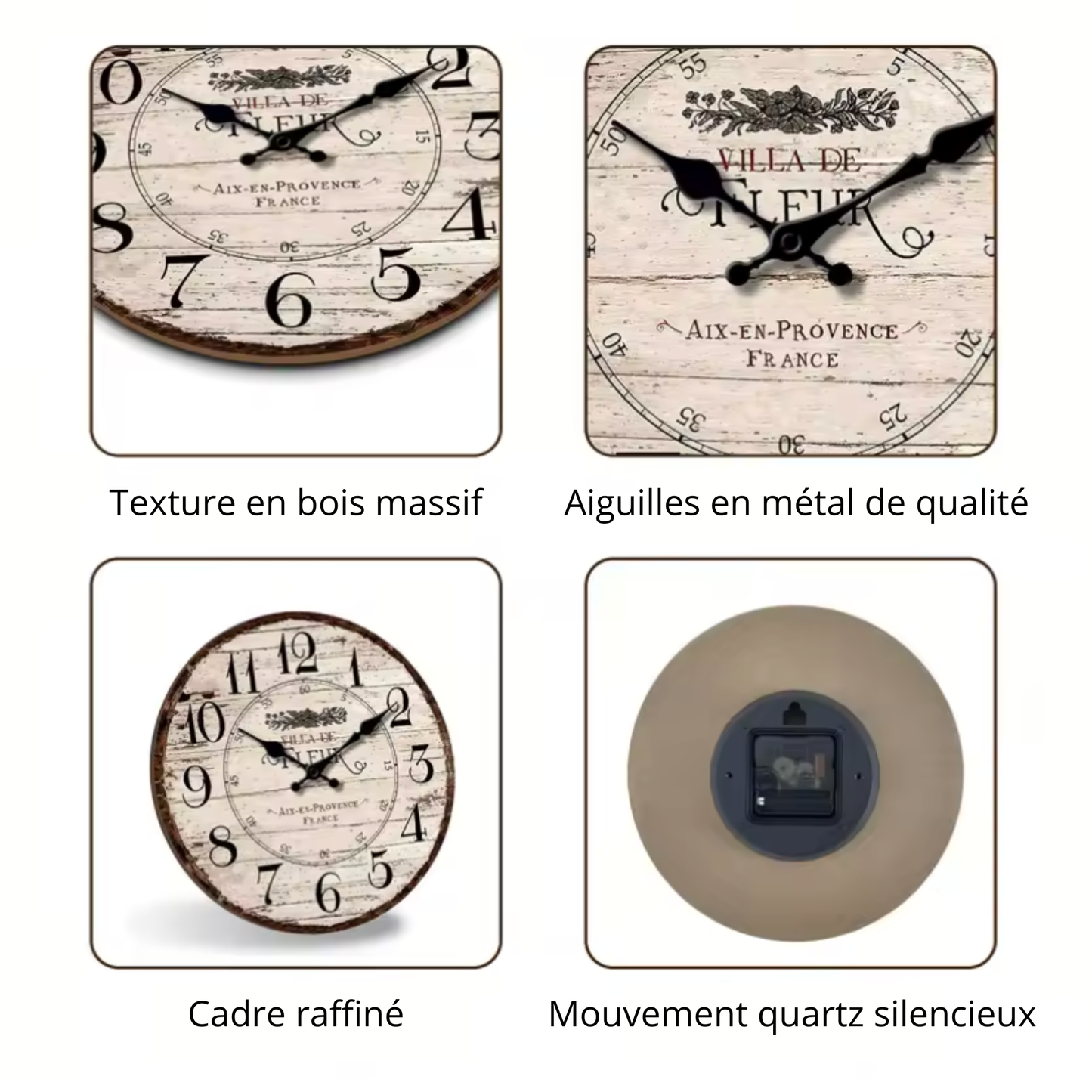La Vieillie - Horloge Murale Vintage Intemporelle | Silencieuse
