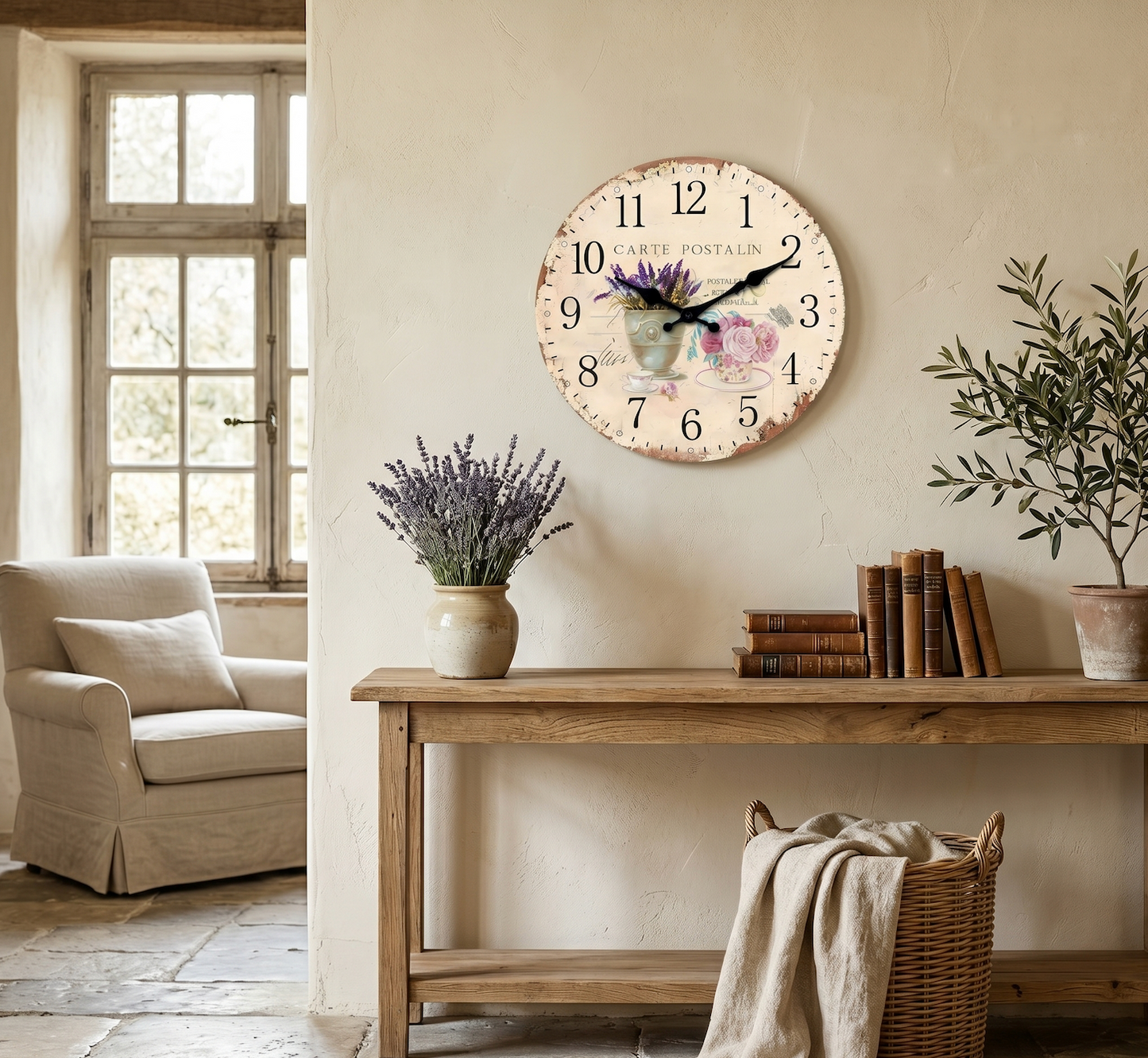 La Fleurie - Horloge Murale Vintage Raffinée | Silencieuse