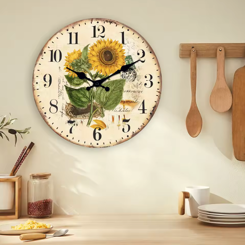 La Solaire - Horloge Murale Vintage Raffinée | Silencieuse