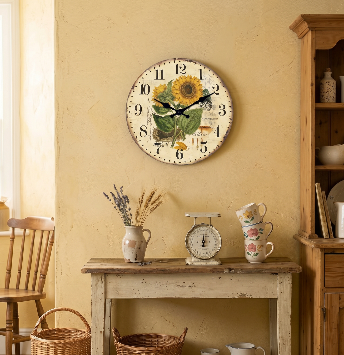 La Solaire - Horloge Murale Vintage Raffinée | Silencieuse